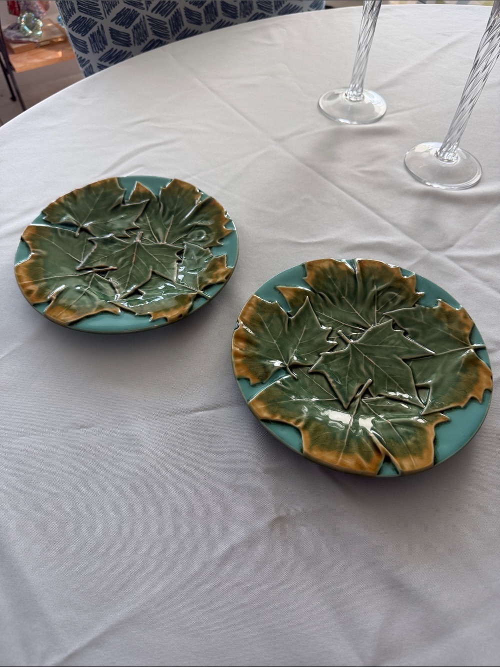 Pair Bordallo Pinneiro Plates